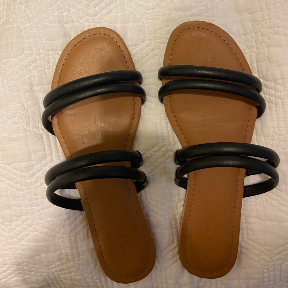 J crew black slide on sandals size 7